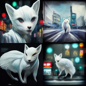Midjourney White Fox
